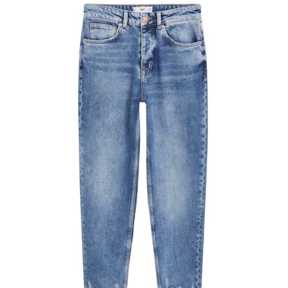 MANGO Medium Wash Relaxed High Rise Straight Jeans - Size 1 / 24 Waist